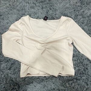 Cream Long Sleeve Women's Top
